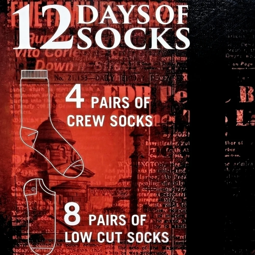 New! The Godfather Men's 12 Days of Socks Crew Socks Gift Pack